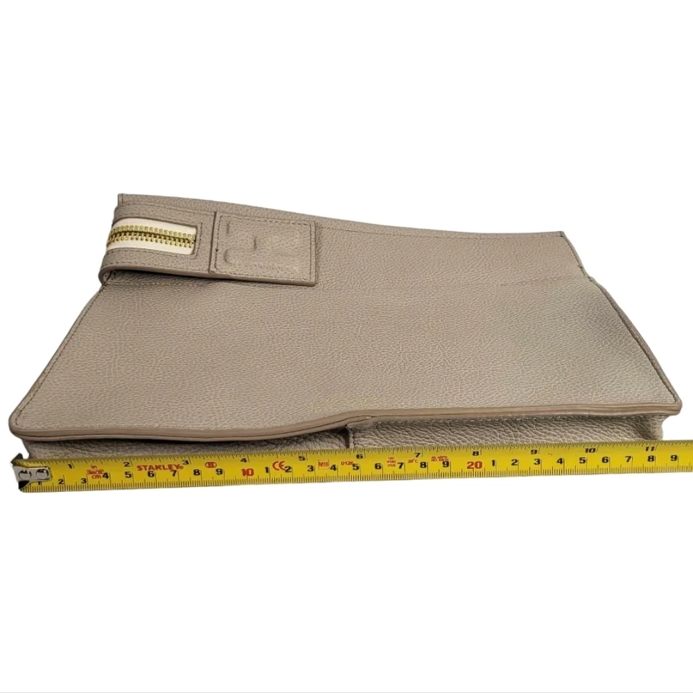 India Hicks‎ Leather Clutch Bag in Taupe